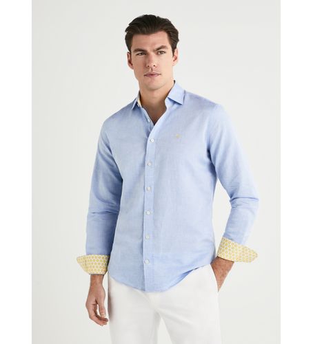 HM309025 Chemise bleue multi (S), Casuel, Lin, Manche longue - Hackett London - Modalova