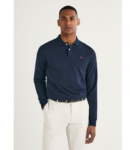 HM550887 Polo Slim Fit Logo Ls (L), Noir, Casuel, Coton, Manche longue, Marine - Hackett London - Modalova