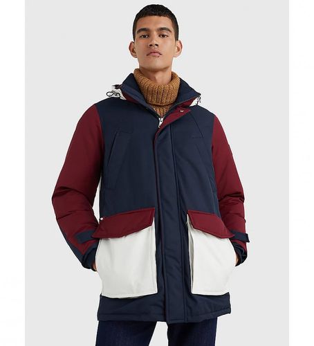 MW0MW27689 Parka Rockie , (S), Bleu, Casuel, Grenat, Polyester, Durable - Tommy Hilfiger - Modalova