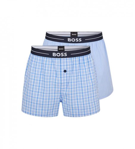 Pack 2 short de pyjama ceinture logo , rayures (S), Homewear, Coton - BOSS - Modalova