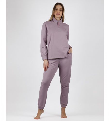 Pyjama Home lilas (S), Homewear, Violet, Coton, Élasthanne, Manche longue - Admas - Modalova