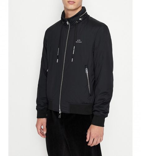 NZB60ZN97Z1200 Veste en nylon avec capuche cachée noire (S), Casuel, Polyamide, Manche longue - Armani Exchange - Modalova