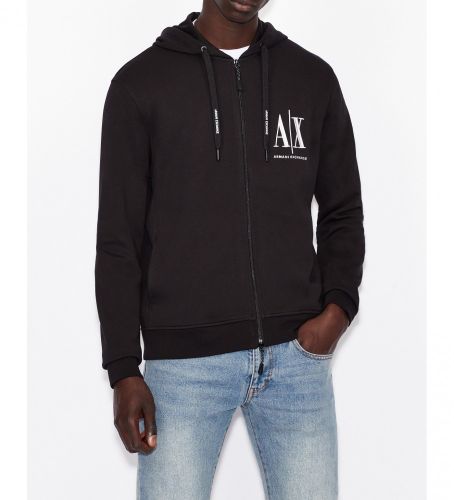 NZMPPZJ1ZZ1200 Sweat-shirt en coton ouvert avec capuche (S), Casuel, Manche longue - Armani Exchange - Modalova