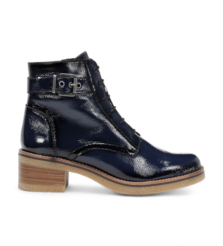 D8686-NA Bottines en cuir Lucero D8686 (35), 3 à 5 cm, Fermeture éclair, Casuel, Vernis, Marine - Dorking by Fluchos - Modalova