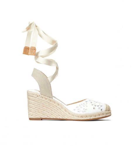 Espadrilles en cuir nappa Paislee (36), 5 à 8 cm, Lacets, Casuel - Polo Ralph Lauren - Modalova