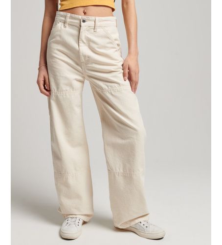 W7010910A Pantalon large de charpentier en coton biologique Vintage écru (27/32), Blanc, Casuel, Le coton biologique, D - Superdry - Modalova