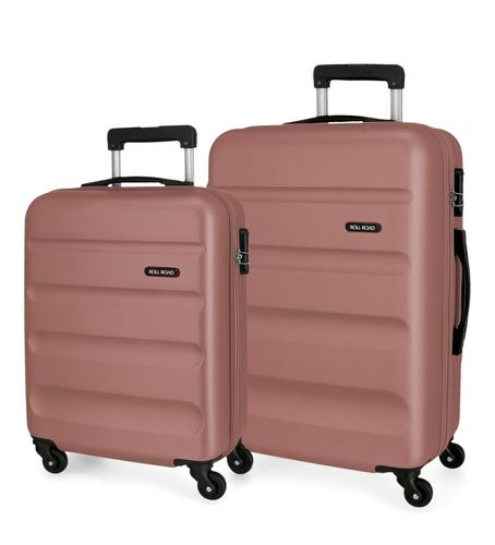 Unisex. 584956C Jeu de deux valises nues Flex 55-65cm (OSFA), Casuel, Rose, ABS/Polycarbonate, Moyen, Cabine - Roll Road - Modalova