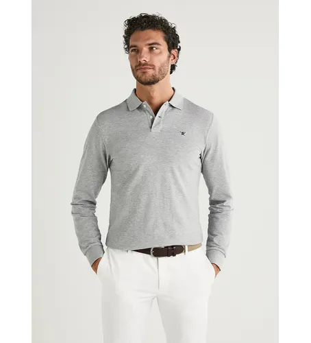 HM550887 Polo Slim Fit Logo Ls (XXL), Noir, Casuel, Coton, Manche longue - Hackett London - Modalova