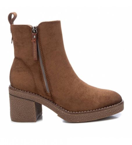 Bottines Antelina Camel - Hauteur du talon 7cm (36), Marron, 5 à 8 cm, Fermeture éclair, Casuel - Refresh - Modalova