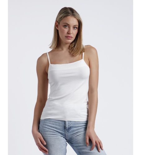 T-shirt blanc sans bretelles avec encolure paillet (L), Casuel, Viscose, Sans manches / bretelles - Admas - Modalova