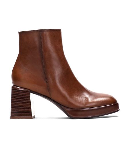 HI233031 Tokio bottines en cuir marron - Hauteur du talon 7cm (37), 5 à 8 cm, Fermeture éclair, Casuel, Imitation cui - Hispanitas - Modalova