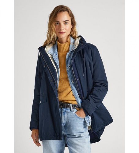 PL402274 Parka Nancy (S), Casuel, Coton, Manche longue, Marine - Pepe Jeans - Modalova