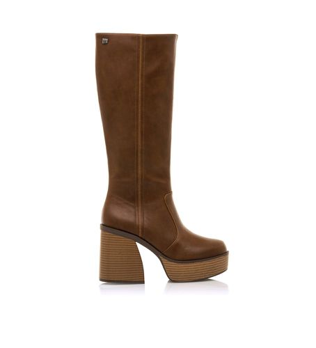 Bottes en cuir marron Setenta - Hauteur du talon 10cm (39), 8 à 10 cm, Fermeture éclair, Casuel - Mustang - Modalova