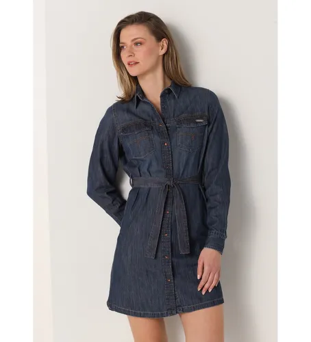 Robe courte en denim avec ceinture (XS), Casuel, Coton, Manche longue - Lois Jeans - Modalova