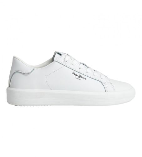 PLS31544 Dobbie Bass Leather Sneakers (38), Cuir, Blanc, Plat, Lacets, Casuel - Pepe Jeans - Modalova