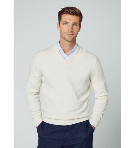 HM703024 Pull en laine d'agneau col V (L), Casuel, Classique, Manche longue - Hackett London - Modalova