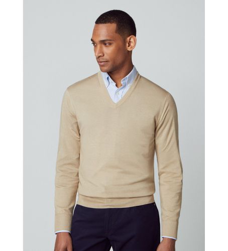 HM702927 Gmd Merino Silk V Neck pull en laine (3XL), Casuel, Classique, Manche longue - Hackett London - Modalova