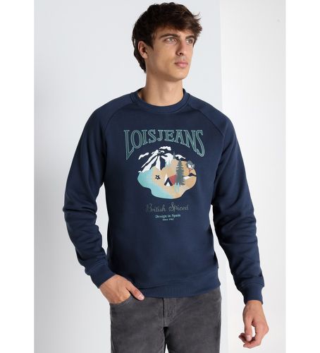 Sweat-shirt manche rangla col rond Graphica Illustration (S), Casuel, Coton, Manche longue - Lois Jeans - Modalova