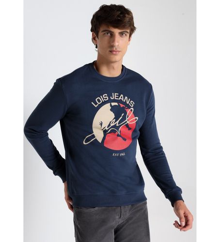 Sweatshirt avec col box (S), Casuel, Coton, Manche longue, Marine - Lois Jeans - Modalova