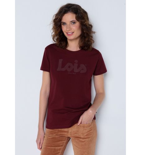 T-shirt à manches courtes imprimé bouffant marron (XS), Casuel, Grenat, Coton, Manche courte, Bordeaux - Lois Jeans - Modalova