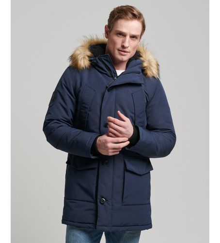 M5011573A Parka à capuche en fourrure synthétique Everest (M), Casuel, Polister recyclé, Marine - Superdry - Modalova