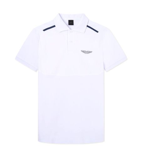 HM563253 Polo Am Hybrid Team (S), Blanc, Casuel, Coton, Manche courte - Hackett London - Modalova