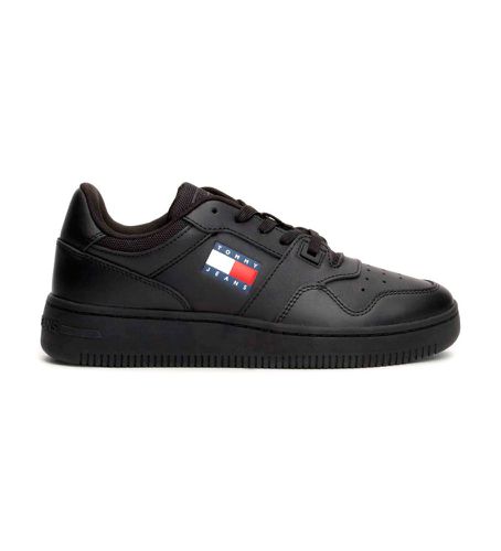 EN0EN02505 Essential Retro Leather Sneakers (36), Cuir, Noir, Plat, Lacets, Casuel - Tommy Jeans - Modalova