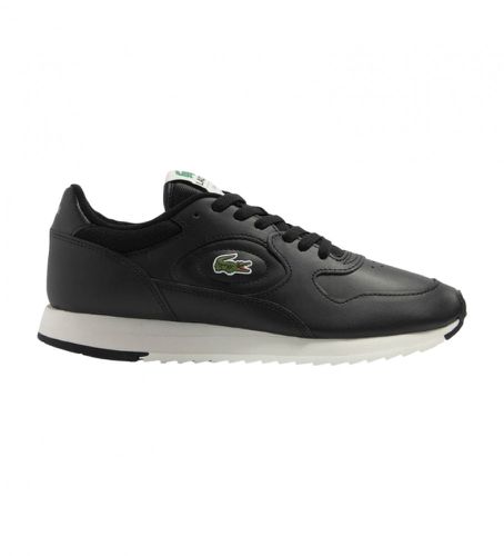 SMA0012_454 Linetrack Leather Sneakers (45), Cuir, Noir, Plat, Lacets, Casuel - Lacoste - Modalova