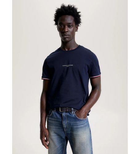 MW0MW32584 T-shirt slim avec manches bordées de (S), Casuel, Coton, Manche courte - Tommy Hilfiger - Modalova