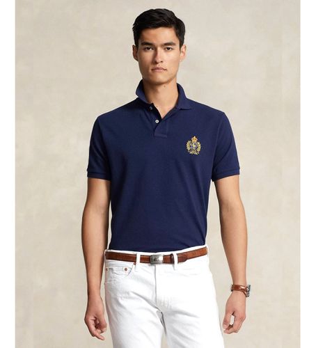 Polo personnalisé Slim Fit triple horse (S), Casuel, Coton, Manche courte, Marine - Polo Ralph Lauren - Modalova