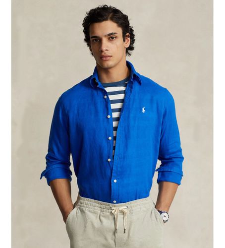 Chemise sur mesure bleue (S), Casuel, Lin, Manche longue - Polo Ralph Lauren - Modalova