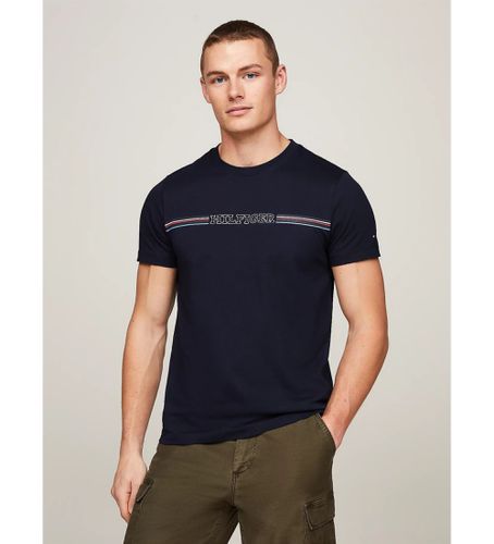 MW0MW34428 T-shirt slim à col ras du cou avec logo (M), Casuel, Manche courte, Le coton biologique, D - Tommy Hilfiger - Modalova