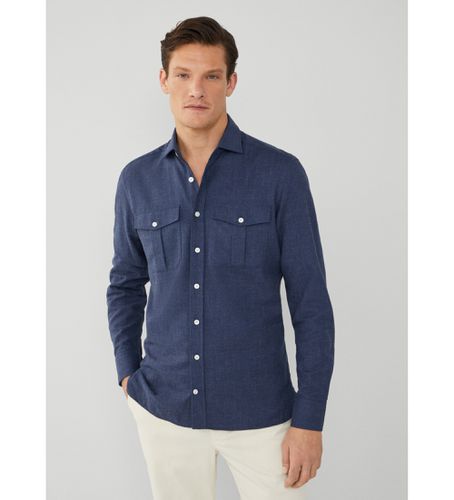 HM309772 Chemise cargo bleue (S), Casuel, Coton, Classique, Manche longue - Hackett London - Modalova