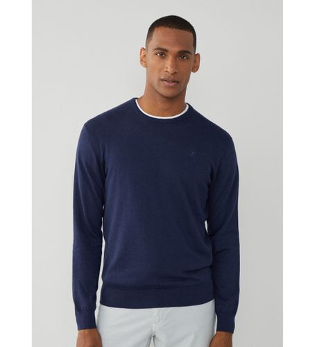 HM703082 Pull Silk (XXL), Casuel, Coton, Manche longue, Marine - Hackett London - Modalova