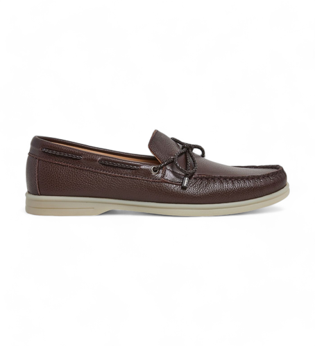 HMS21371 Chaussures de bateau Jerry Coast en cuir marron (42), Plat, Aucun, Casuel - Hackett London - Modalova