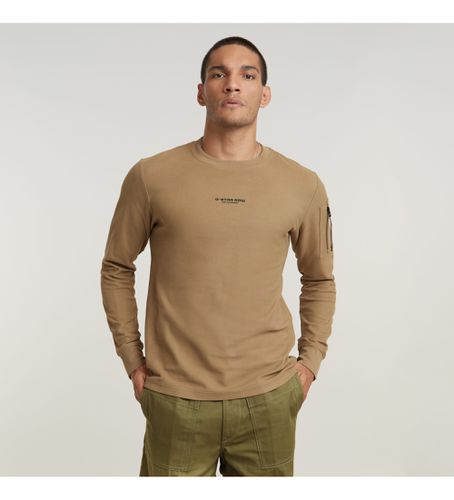 D24706-D617-B444 T-shirt P-3 marron (XL), Casuel, Manche longue, Le coton biologique, Durable - G-Star - Modalova