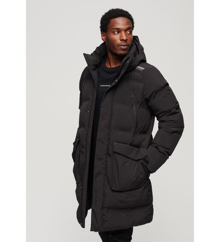 MS311479A Manteau long matelassé avec capuche noire (S), Casuel, Nylon, Manche longue - Superdry - Modalova