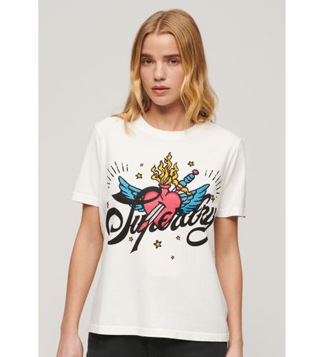 W1011251A T-shirt graphique Tattoo Script (XS), Casuel, Coton, Manche courte - Superdry - Modalova