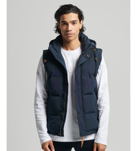 M5011146A Gilet matelassé à capuche Everest (S), Casuel, Nylon, Marine - Superdry - Modalova