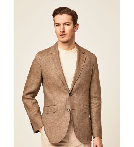 HM443173 Blazer en lin Delavé (44/32), Marron, Casuel, Classique, Manche longue - Hackett London - Modalova