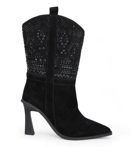 I23260 Bottines en cuir avec détails en strass (36), 8 à 10 cm, Aucun, Casuel - Alma en pena - Modalova