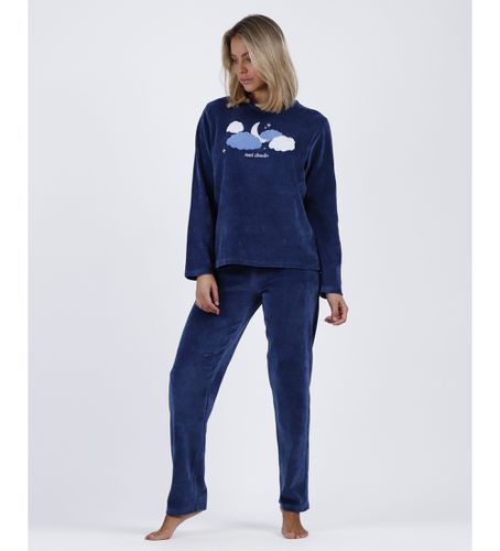 Pyjama à manches longues en velours Cloudy Nights (S), Homewear, Coton, Manche longue, Marine - Admas - Modalova