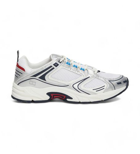 EM0EM01486 Archive trainers en cuir colour block (40), Blanc, Plat, Lacets, Casuel, Gris - Tommy Jeans - Modalova