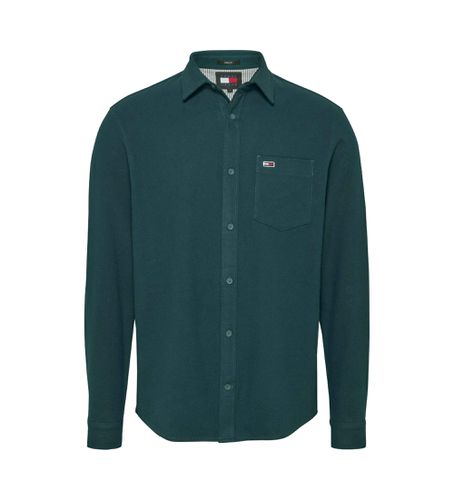 DM0DM19656 Chemise en flanelle verte (L), Casuel, Coton, Manche longue - Tommy Jeans - Modalova