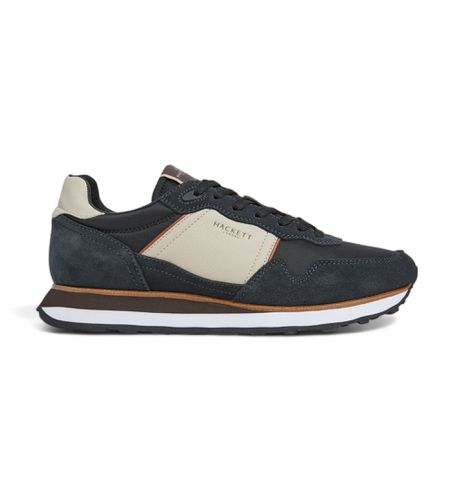 HMS21402 Telfor Shadow Leather Sneakers (44), Cuir, Plat, Lacets, Casuel, Marine - Hackett London - Modalova