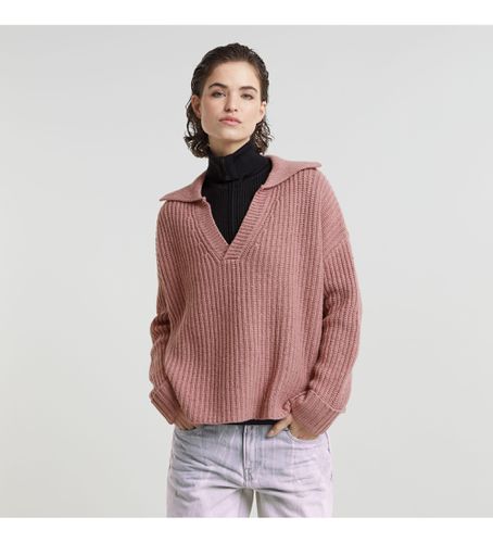 D25220-D890-G860 Polo Heavy Knitted Loose (XS), Casuel, Rose, Manche longue, Polister recyclé, Durable - G-Star - Modalova