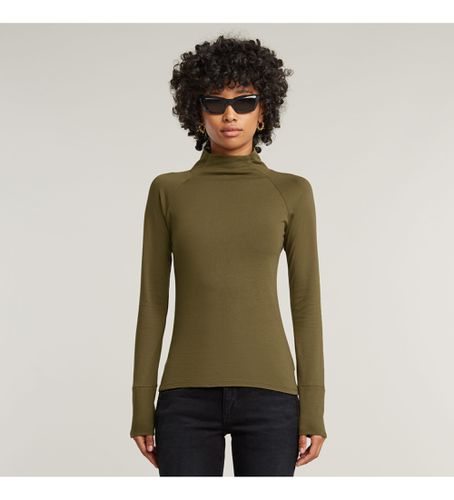 D23271-C627-C744 Lecite Slim Turtle Neck T-shirt (S), Casuel, Vert, Coton, Manche longue - G-Star - Modalova