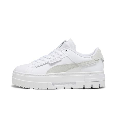 Mayze Crashed Leather Sneakers (36), Cuir, Blanc, Plat, Lacets, Casuel - Puma - Modalova