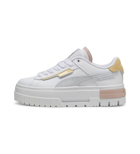 Mayze Crashed Leather Sneakers (38), Cuir, Blanc, Plat, Lacets, Casuel - Puma - Modalova