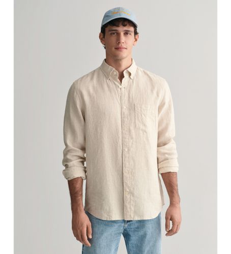 Chemise en lin à coupe régulière pied-de-poule (L), Casuel, Manche longue - Gant - Modalova